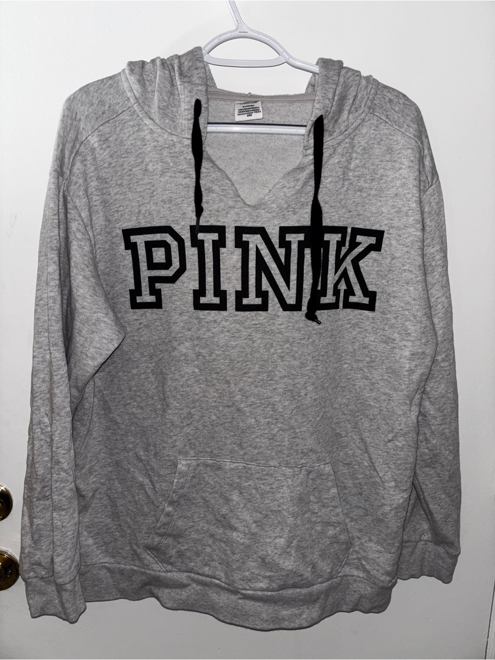 Victoria's Secret PINK Gray Crewneck Hoodie with Black Logo